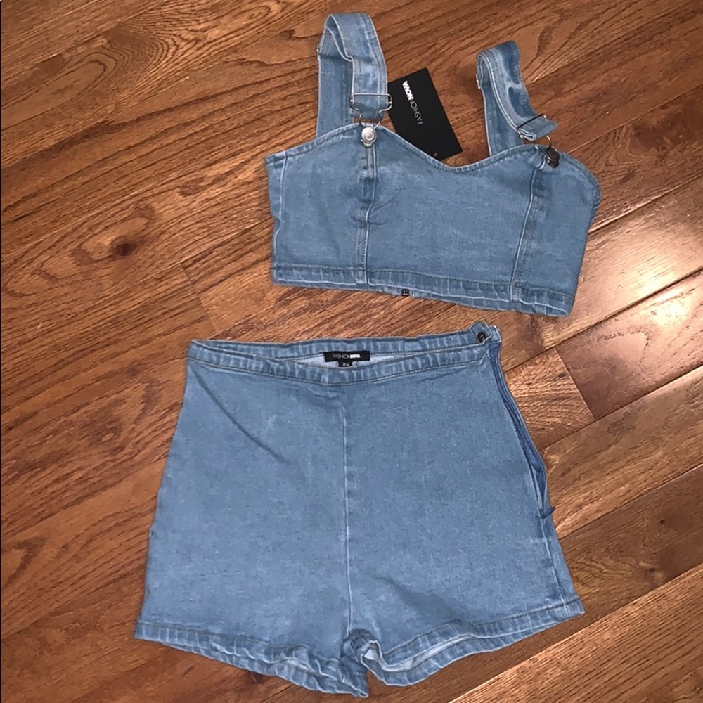 Fashion Nova Two Piece Denim Set